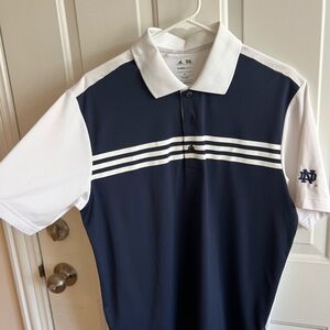 Men's Navy and White Polo Shirt Notre Dame